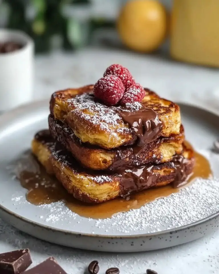 Chocolate Stuffed Coffee Brioche French Toast