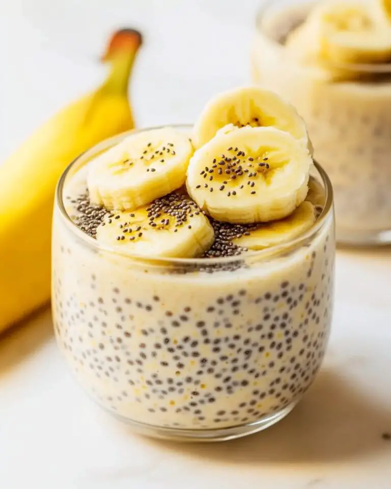 High Protein Banana Chia Seed Pudding with Almond Milk