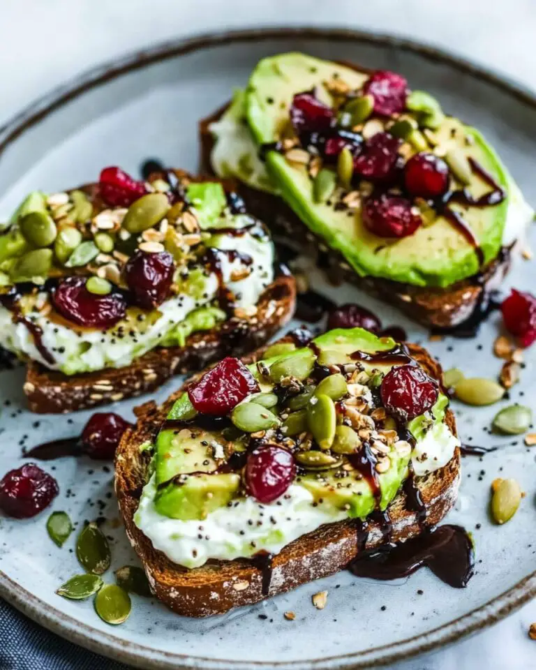 Avocado Toast with Greek Yogurt, Seeds, and Cranberries