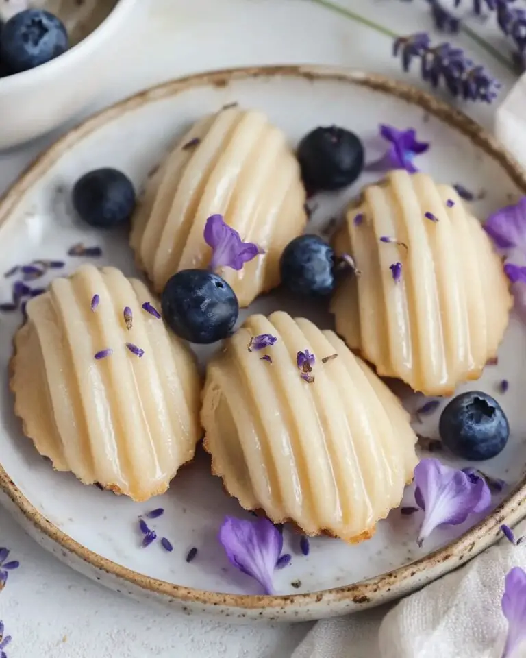 Blueberry Lavender Vegan Madeleines