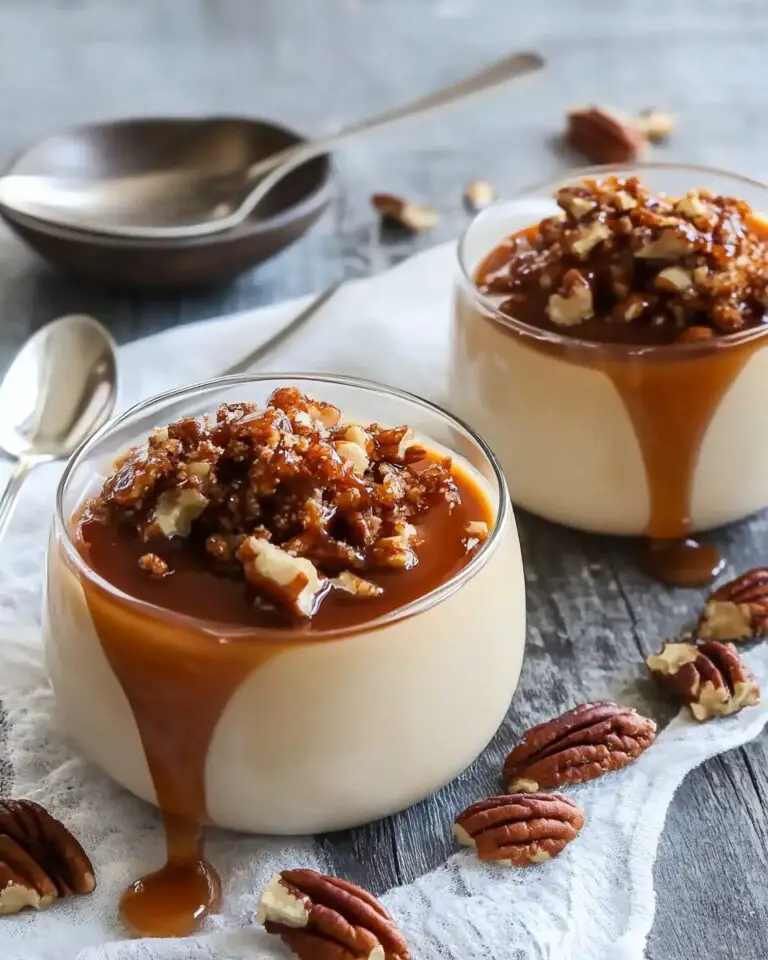 Salted Caramel Panna Cotta with Praline