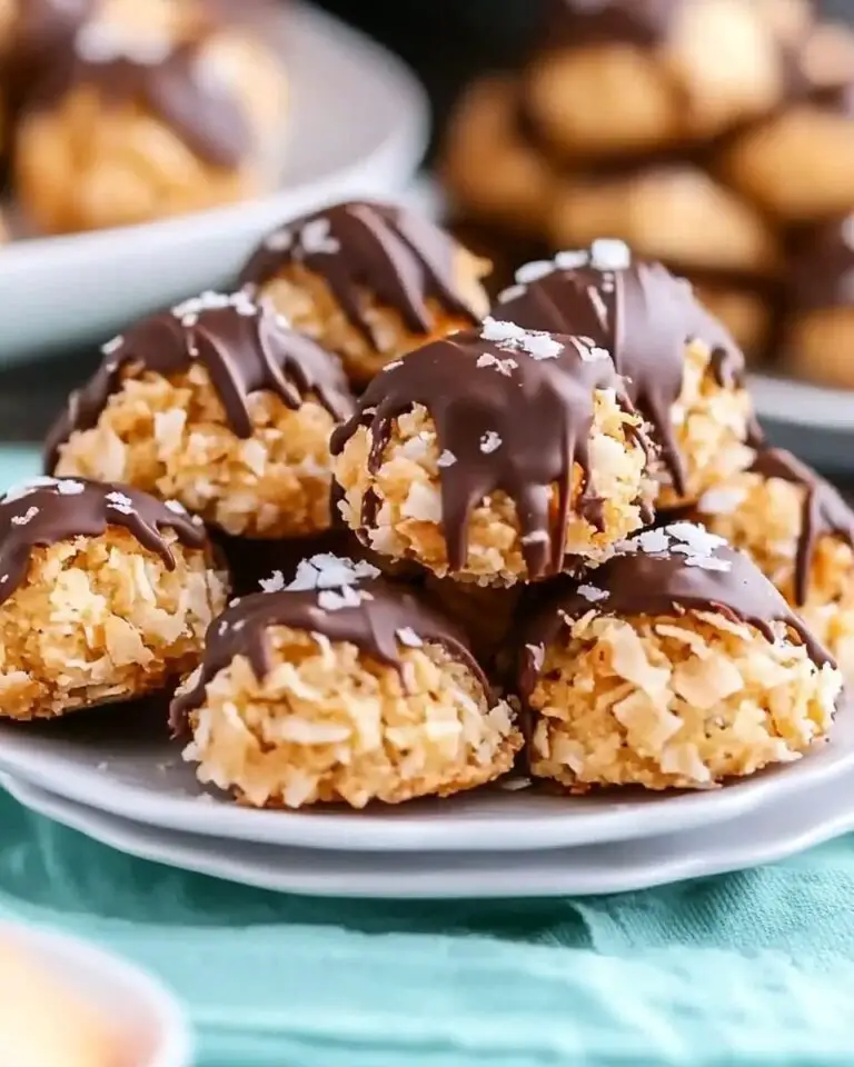 No-Bake Salted Caramel Coconut Macaroons