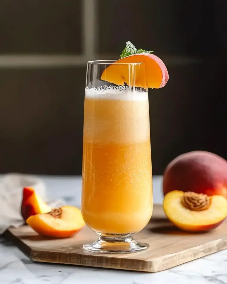 Non-Alcoholic Peach Bellini Mocktail