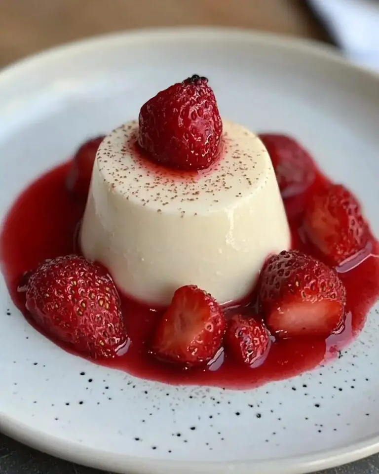 Vanilla Panna Cotta with Roasted Strawberries