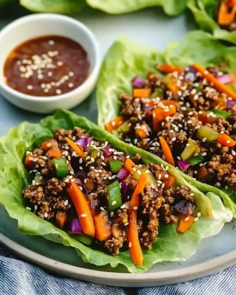 Asian-Style Ground Beef Lettuce Wraps