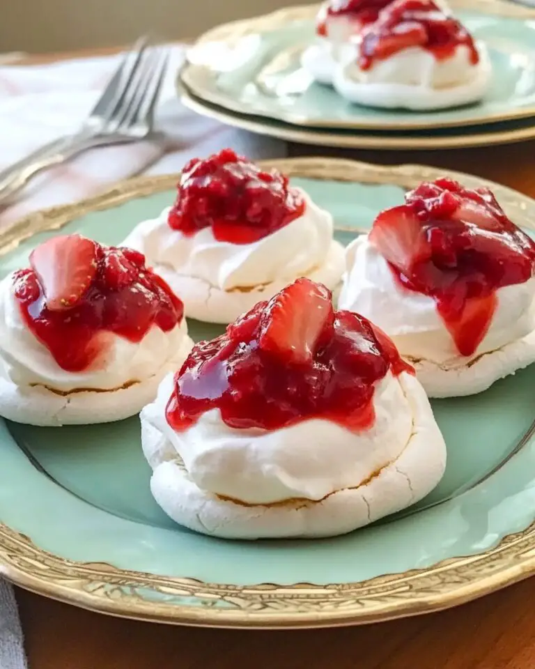 Mini Strawberry Rhubarb Pavlovas