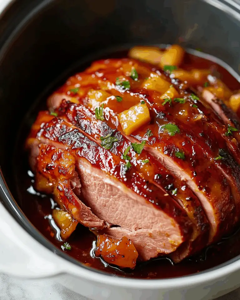 Crockpot Ham with Brown Sugar Glaze