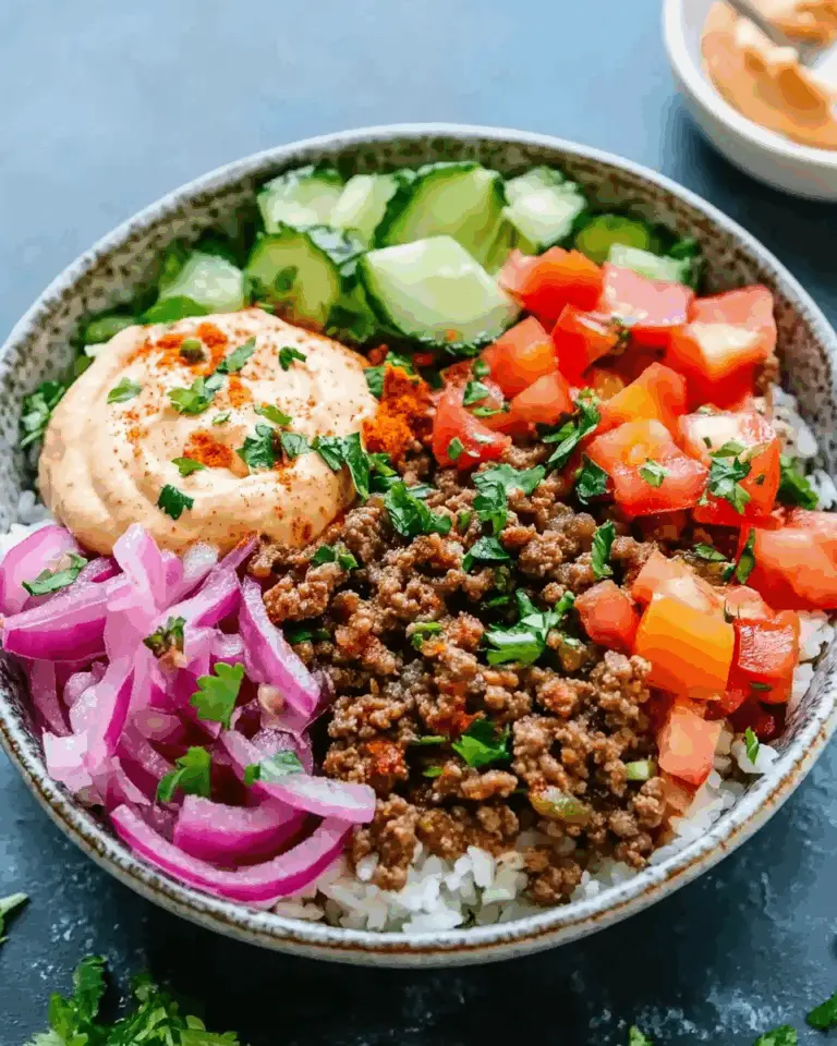 Middle Eastern Inspired Ground Beef Bowls