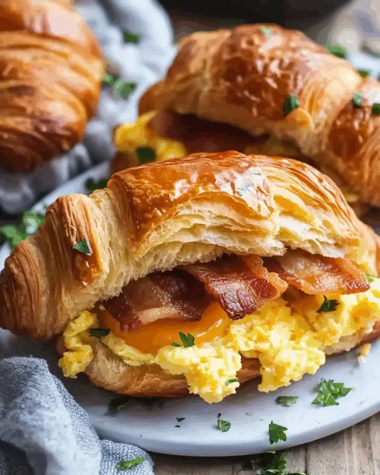 Bacon, Eggs, and Cheese Croissant Sandwiches