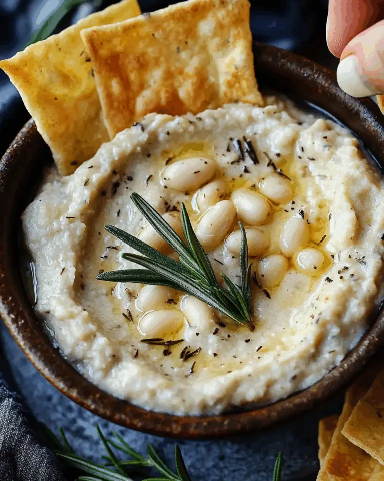 Roasted Garlic and Rosemary White Bean Dip